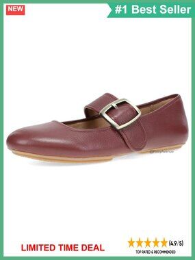 Mary Jane Flat with Arch Support Leather Ballet Shoes for Office Travel